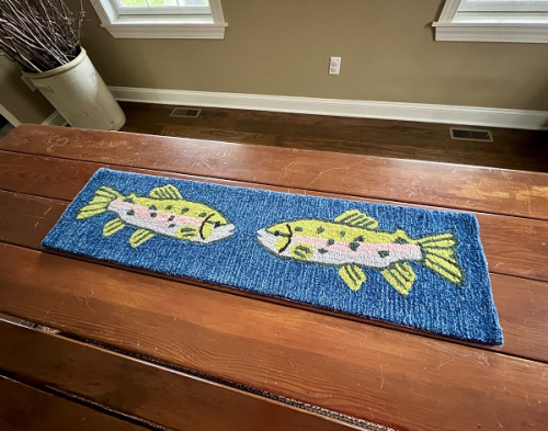 FISH HOOKED TABLE RUNNER 12X48